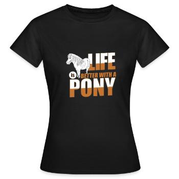 poney - T-shirt Femme - noir - Devant - AI Model Female 172 dark (172cm)