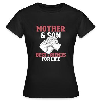 La mère et le fils amis pour la vie - T-shirt Femme - noir - Devant - AI Model Female 172 dark (172cm)