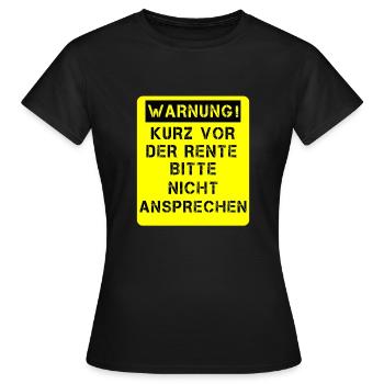Avertissement Pension Pension Pension Pension Cadeau - T-shirt Femme - noir - Devant - AI Model Female 172 dark (172cm)