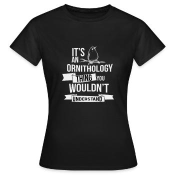 Ornithologie Ornithologe Vogelkunde Geschenkidee - Frauen T-Shirt - Schwarz - Vorne - AI Model Female 172 dark (172cm)