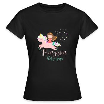 Princess GlitterPups Gift Daughter - Women's T-Shirt - black - Front - AI Model Female 172 dark (172cm)