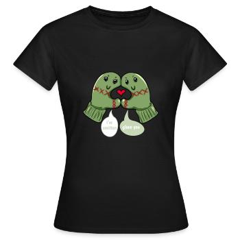 Handschuh Liebe Weihnachtsgeschenk Winter Weihnachtsgeschenke - Frauen T-Shirt - Schwarz - Vorne - AI Model Female 172 dark (172cm)