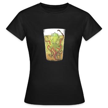 Kraken in einem Bierglas - Frauen T-Shirt - Schwarz - Vorne - AI Model Female 172 dark (172cm)