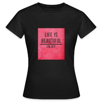la vie est belle - T-shirt Femme - noir - Devant - AI Model Female 172 dark (172cm)