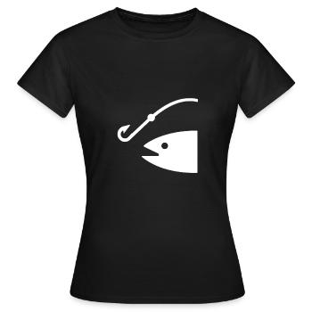 Pêche poisson truite poisson carpe - T-shirt Femme - noir - Devant - AI Model Female 172 dark (172cm)