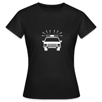 Police blue light - chemise intéressante - T-shirt Femme - noir - Devant - AI Model Female 172 dark (172cm)