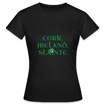Grafschafts-Korken-Irland-T-Shirt | Lustiges Geschenk für - Frauen T-Shirt - Schwarz - Vorne - AI Model Female 172 dark (172cm)
