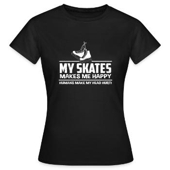Eislaufen - Frauen T-Shirt - Schwarz - Vorne - AI Model Female 172 dark (172cm)