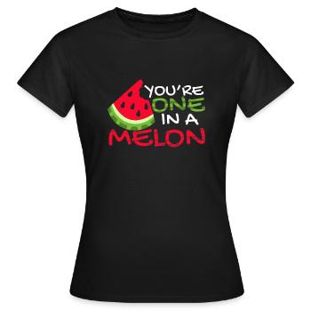 Pastèque pastèque cadeau d'été juteux - T-shirt Femme - noir - Devant - AI Model Female 172 dark (172cm)