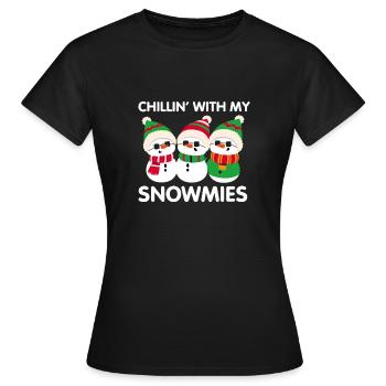 Schneemann Schnee Weihnachten Geschenkidee - Frauen T-Shirt - Schwarz - Vorne - AI Model Female 172 dark (172cm)