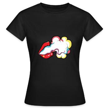 Lèvres fumée fumée - T-shirt Femme - noir - Devant - AI Model Female 172 dark (172cm)