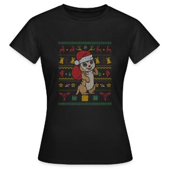 Moche cadeau de Noël suricote de Noël - T-shirt Femme - noir - Devant - AI Model Female 172 dark (172cm)