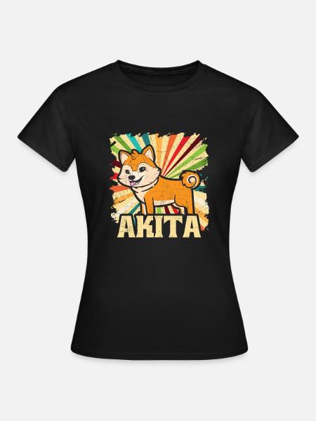 Akita Dog Owner Retro Vintage Gift - Women's T-Shirt - black