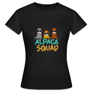 Alpaca Squad Friends Clique Gift - Women's T-Shirt - black - Front - AI Model Female 172 dark (172cm)