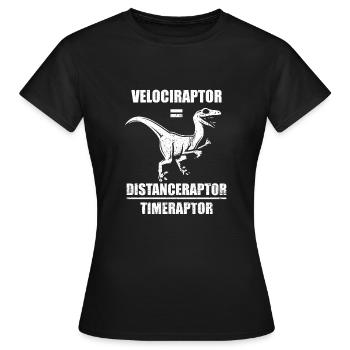 Velociraptor dinosaure - T-shirt Femme - noir - Devant - AI Model Female 172 dark (172cm)
