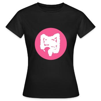 Darm- - Frauen T-Shirt - Schwarz - Vorne - AI Model Female 172 dark (172cm)