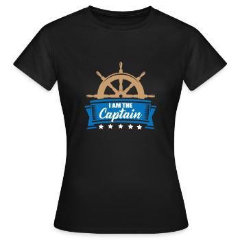 Seefahrer / Seemann - Ich bin der Kapitän! - Frauen T-Shirt - Schwarz - Vorne - AI Model Female 172 dark (172cm)