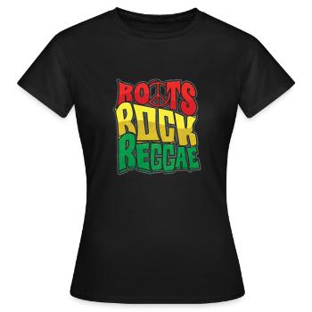 Roots reggae rock - T-shirt Femme - noir - Devant - AI Model Female 172 dark (172cm)