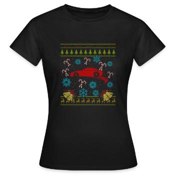Chemise de conception de chandail de Noël - T-shirt Femme - noir - Devant - AI Model Female 172 dark (172cm)