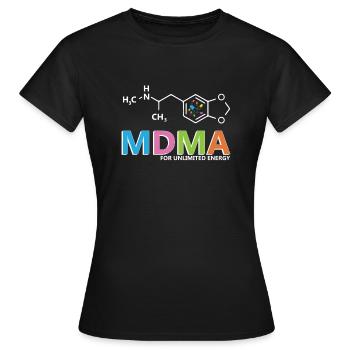 Ecstasy Droge unbegrenzte Energie - Frauen T-Shirt - Schwarz - Vorne - AI Model Female 172 dark (172cm)