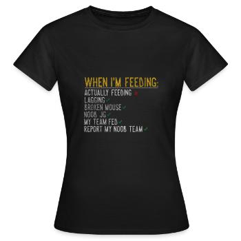 Noob Lol Füttern Geschenk - Frauen T-Shirt - Schwarz - Vorne - AI Model Female 172 dark (172cm)