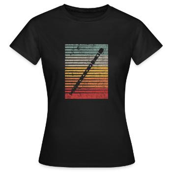 Flöte Musiker Querflöte Geschenk Geschenkidee - Frauen T-Shirt - Schwarz - Vorne - AI Model Female 172 dark (172cm)