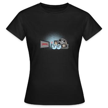 Lustig anti Streaming CD Video Kassetten Geschenk - Frauen T-Shirt - Schwarz - Vorne - AI Model Female 172 dark (172cm)