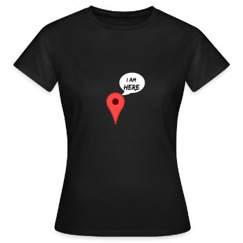 I'am Here GPS Standort - Frauen T-Shirt - Schwarz - Vorne - AI Model Female 172 dark (172cm)