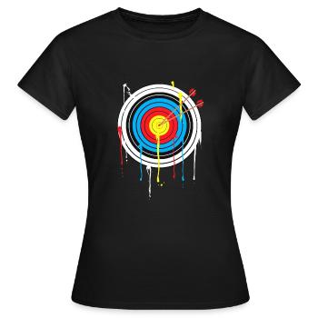 Zielscheibe Bogenschießen Compound Recurvebogen - Frauen T-Shirt - Schwarz - Vorne - AI Model Female 172 dark (172cm)