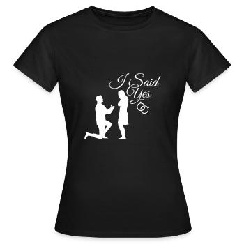 Fiançailles - T-shirt Femme - noir - Devant - AI Model Female 172 dark (172cm)