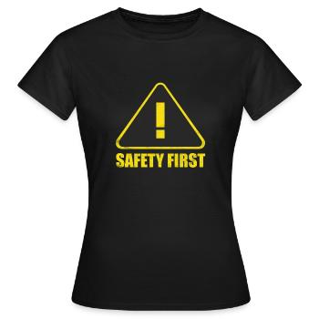 Panneau d'avertissement de sécurité, point d'exclamation - T-shirt Femme - noir - Devant - AI Model Female 172 dark (172cm)