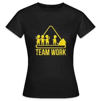 Teamwork Alkohol Bauarbeiter Handwerker Schutzhelm - Frauen T-Shirt - Schwarz - Vorne - AI Model Female 172 dark (172cm)