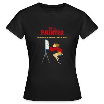 Painter artist - Women's T-Shirt - black - Front - AI Model Female 172 dark (172cm)
