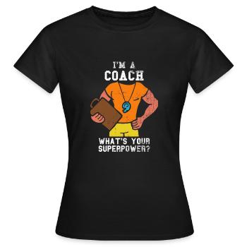 Entraîneur entraîneur - T-shirt Femme - noir - Devant - AI Model Female 172 dark (172cm)