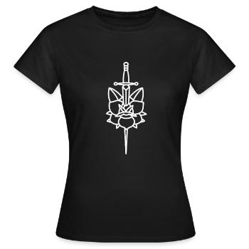 Tattoo Rose with dagger - Women's T-Shirt - black - Front - AI Model Female 172 dark (172cm)