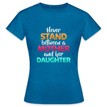 Mutter Tochter - Frauen T-Shirt - Antikblaues Saphir meliert - Vorne - AI Model Female 172 dark (172cm)