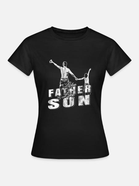 Vader en zoon - Vrouwen T-shirt - zwart