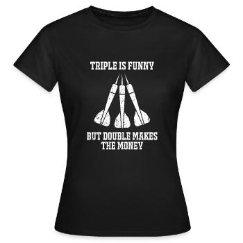 Lustiges Darts Shirt - Frauen T-Shirt - Schwarz - Vorne - AI Model Female 172 dark (172cm)
