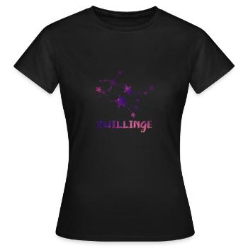 zwillinge Zwilling - Frauen T-Shirt - Schwarz - Vorne - AI Model Female 172 dark (172cm)