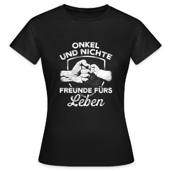 ONCLE AND NIGHT amis pour la vie - T-shirt Femme - noir - Devant - AI Model Female 172 dark (172cm)