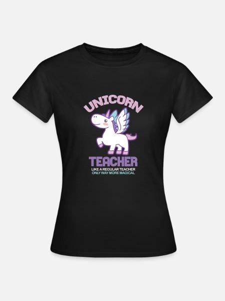 Licorne Enseignant - T-shirt Femme - noir