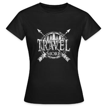 plus de voyages - T-shirt Femme - noir - Devant - AI Model Female 172 dark (172cm)