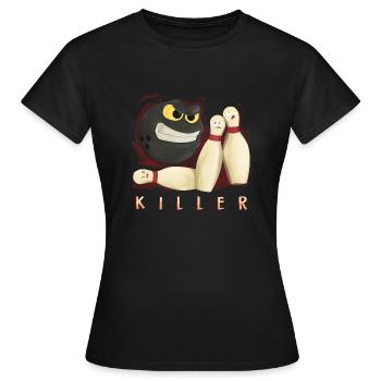 Bowling Bowler Bowling Ball Pins Cadeau De Grève - T-shirt Femme - noir - Devant - AI Model Female 172 dark (172cm)