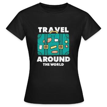 Voyage voyageur du monde - T-shirt Femme - noir - Devant - AI Model Female 172 dark (172cm)