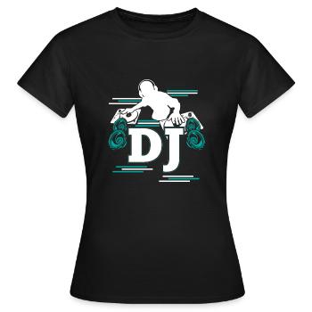 DJ DeeJay Scratch Party Schallplatten Geschenk - Frauen T-Shirt - Schwarz - Vorne - AI Model Female 172 dark (172cm)