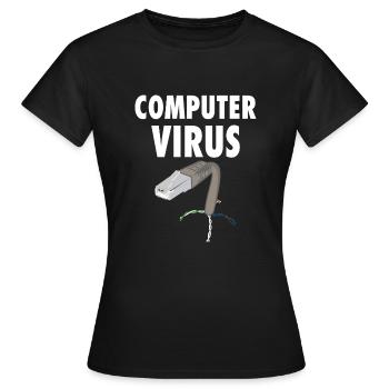 computer virus pc trojaner mailware spyware grafik - Frauen T-Shirt - Schwarz - Vorne - AI Model Female 172 dark (172cm)