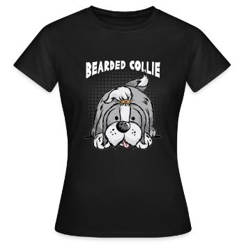 BEARDED COLLIE Border Collie Rough Collies Sheltie - T-shirt Femme - noir - Devant - AI Model Female 172 dark (172cm)