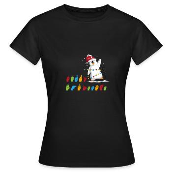 Merry Christmas Penguin Sign Language Sign Sign - Women's T-Shirt - black - Front - AI Model Female 172 dark (172cm)