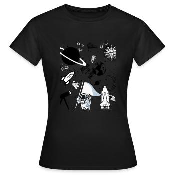 Science Compilation Gift Voyage dans l'espace - T-shirt Femme - noir - Devant - AI Model Female 172 dark (172cm)
