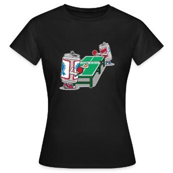 Funny beer pong nerd geek student drinking game - Women's T-Shirt - black - Front - AI Model Female 172 dark (172cm)